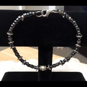 Handcrafted Black&Silver Anklet/Bracelet